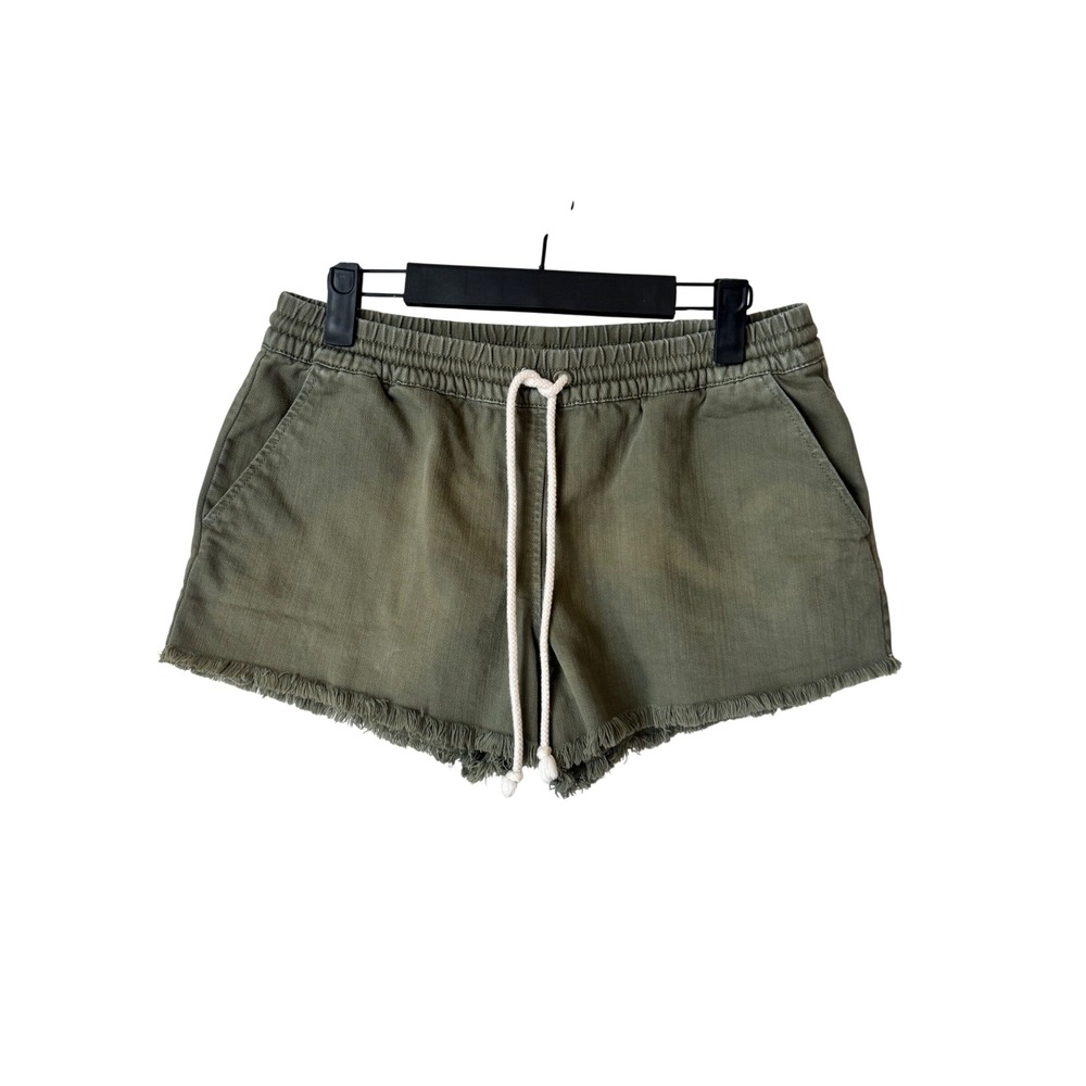 Aerie Olive Green Frayed Hem Drawstring Shorts Small Casual Summer Beach